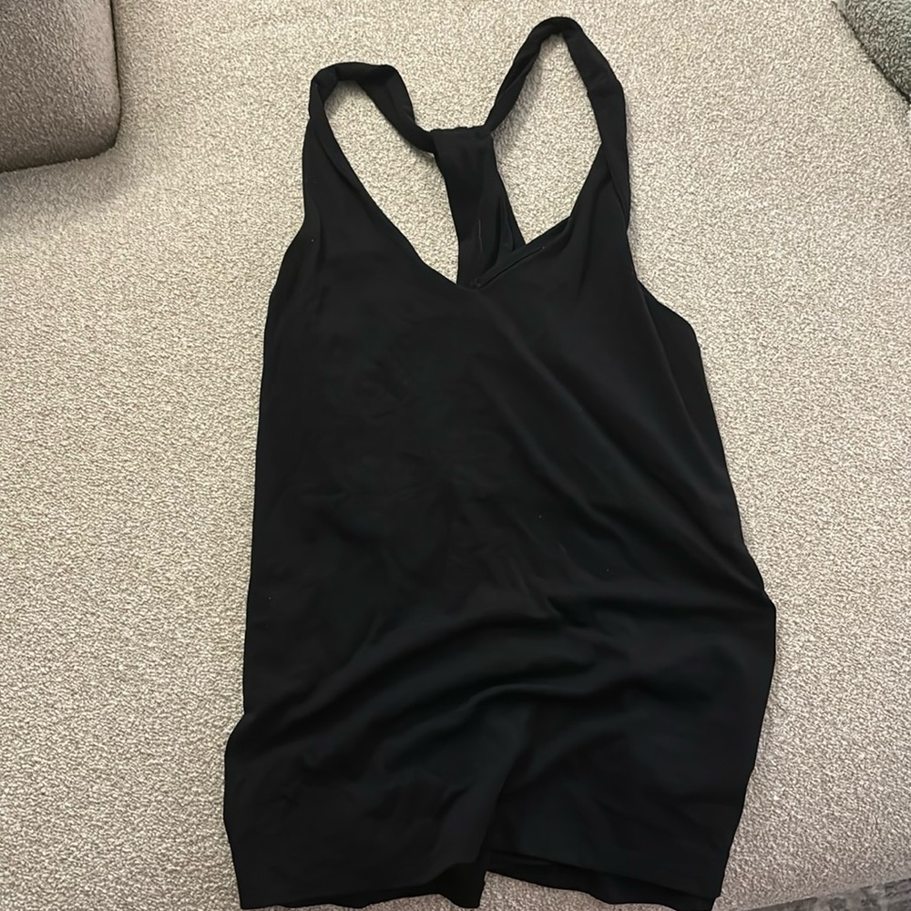 black cross back workout tank top